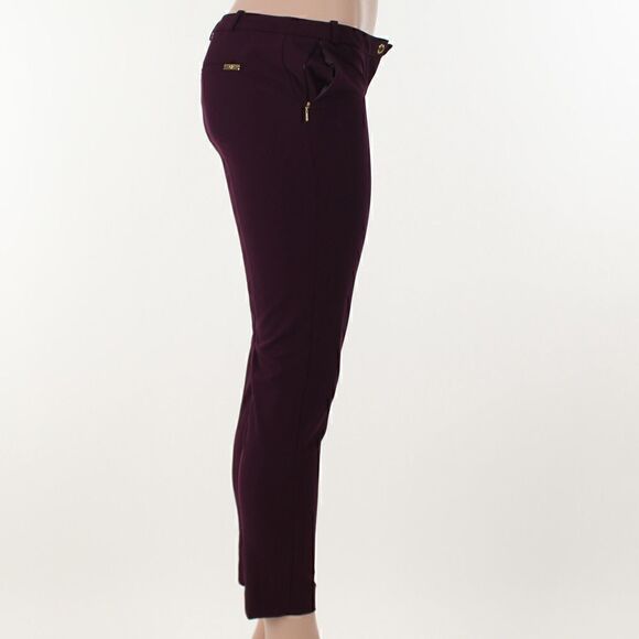 CALVIN KLEIN Womens Burgundy Pocketed Zippered Skinny Pants - Picture 5 of 5